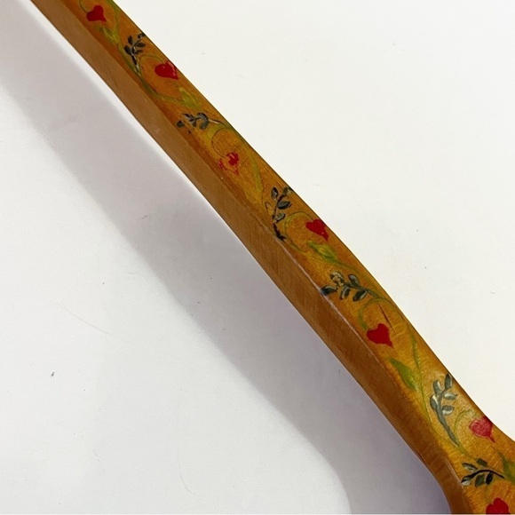 Norwegian Folk Art Hand-Painted Wooden Spoon Girl Bonnet Tree Chicks Signed - Picture 5 of 16
